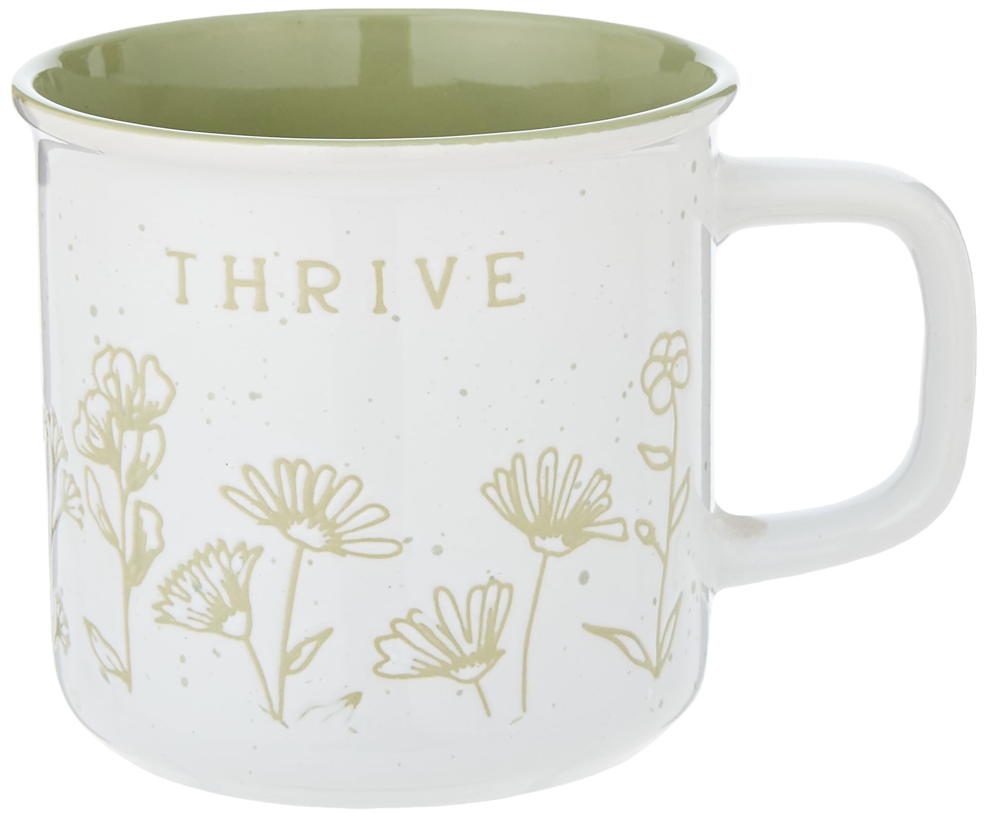 Boston Warehouse Stoneware Thrive Mug 3-Piece Set, 18 oz Capacity