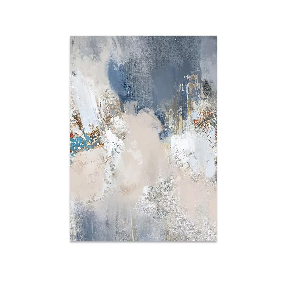 IHHGNB Cuadros y pósteres abstractos nórdicos con textura azul y dorada para decoración de sala de estar (60x80cm (24x31in) x 3 / Sin marco)