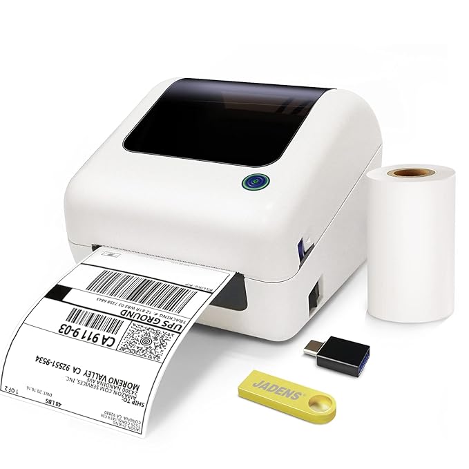 JADENS Thermal Shipping Label Printer 46 Label Printer for Shipping