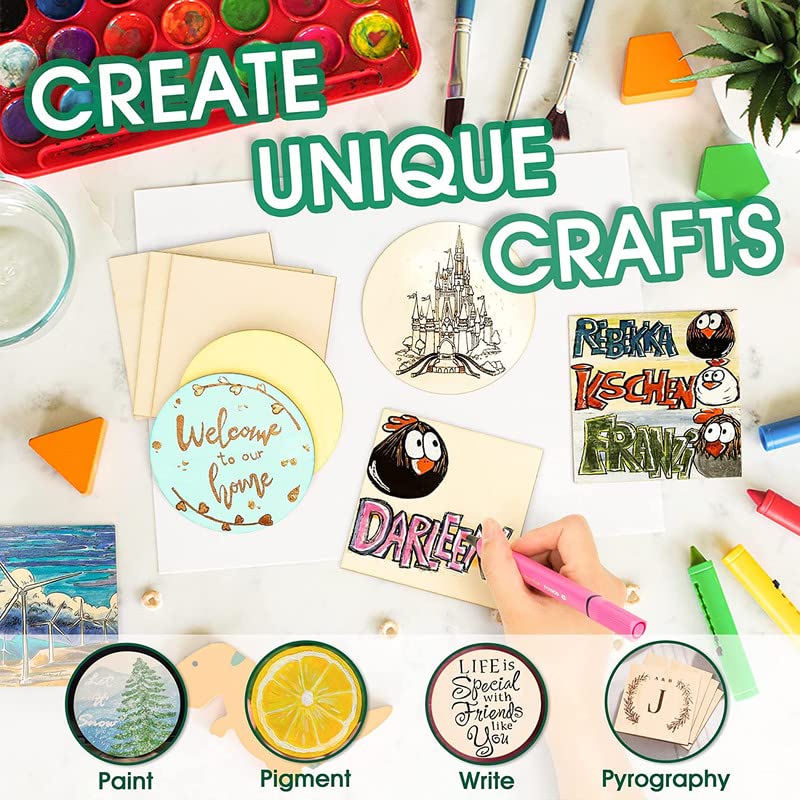 Image of SWAGSTATION MDF Coaster Art Boards, 25 Pcs, 4 Inch Round, 3mm Thick