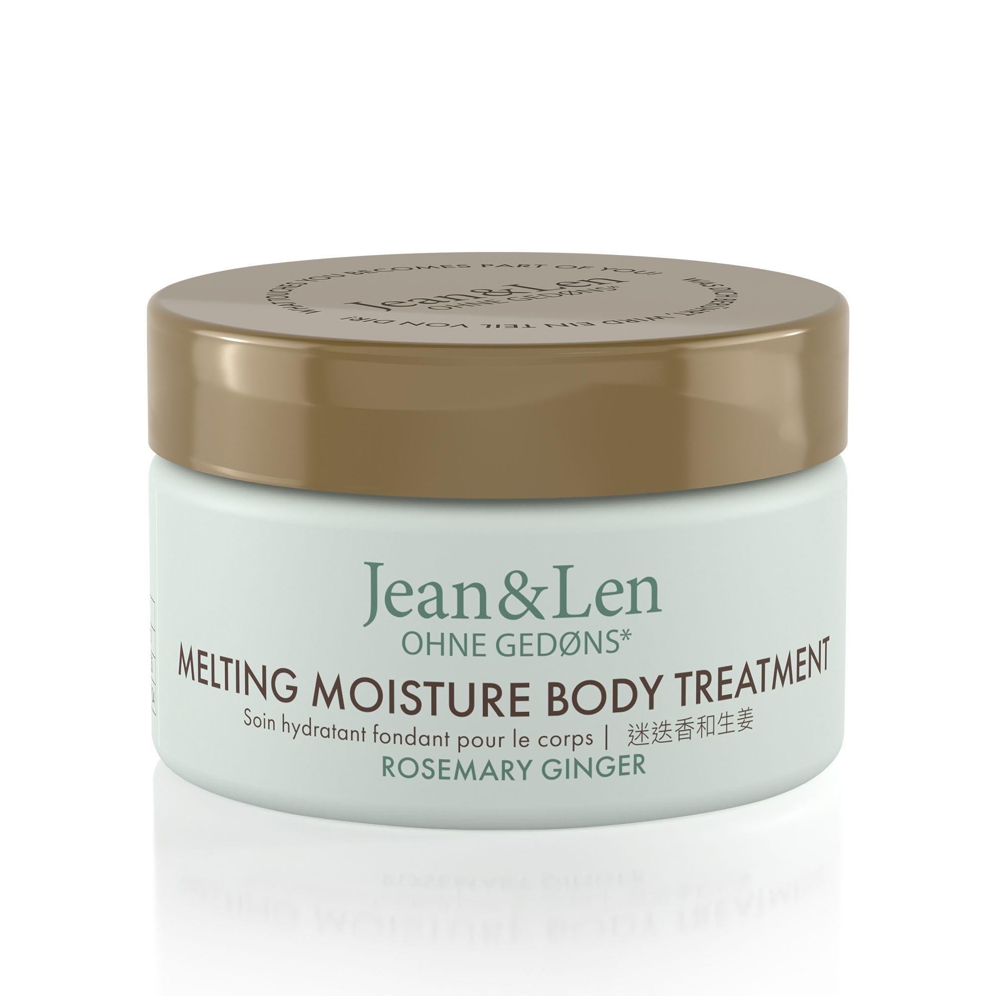 Jean & Len Melting Moisture Body Treatment Rosemary & Ginger, dla pachnących rezultatów pielęgnacji, do skóry normalnej, wysokiej jakości tygiel, pielęgnujące masło do ciała, 50 ml