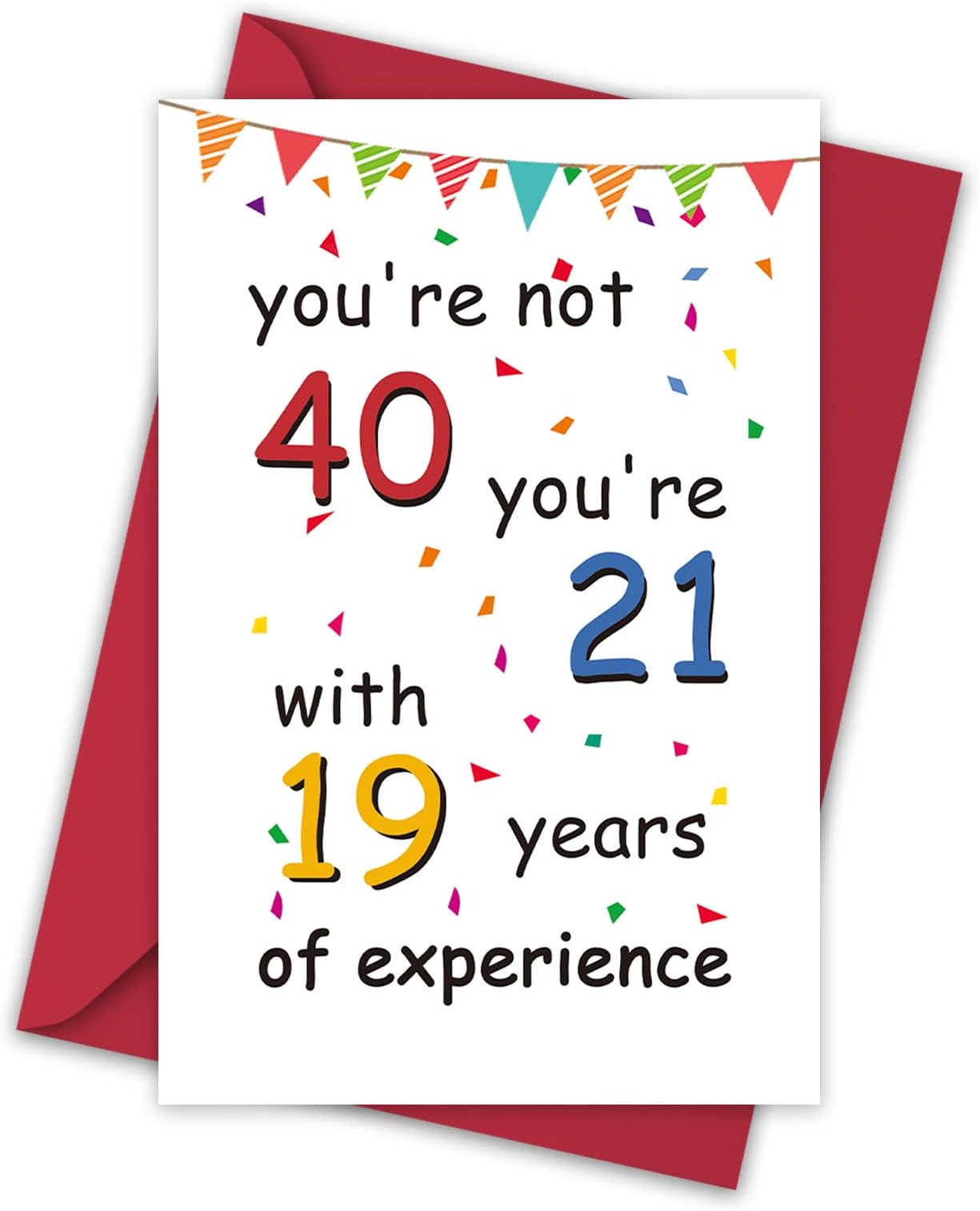 Ulbeelol Hilarious 40th Birthday Card, Funny 40th Bday Card, Cute 40 Years Old B-day Card for Mom Friend Sister Aunt...