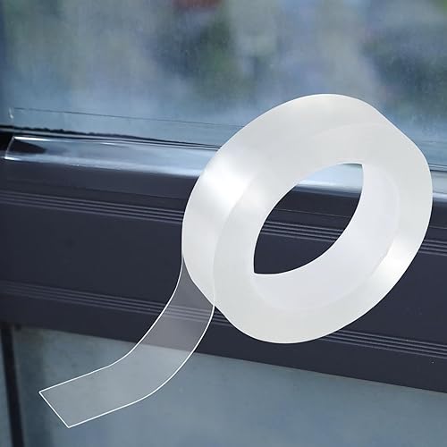 Miniatura 2 de Cinta de sellado transparente para ventana, 1.2 pulgadas x 16 pies, cinta de sellado de aislamiento de ventanas transparente para puerta, tapón de