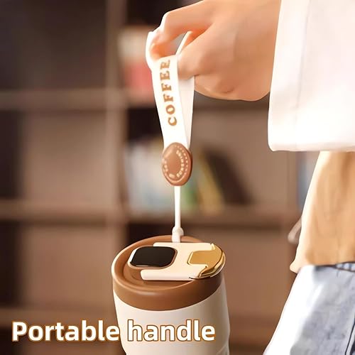 Miniatura 4 de Taza de café con pantalla de temperatura, taza de café portátil reutilizable de acero inoxidable, botella fría y caliente de gran capacidad de 15.2