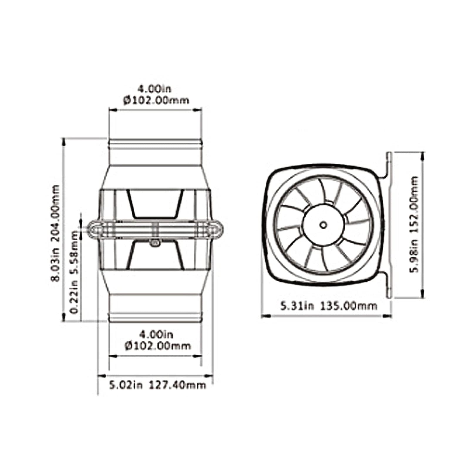 4i 24V 270CFM e Ventilatore di Sentina Marino in Ventilatore Elettrico DC Ventilatore di Sentina4in 270CFM Ventilatore di Sentina Elettrico in e per Barche Marine DC 24V