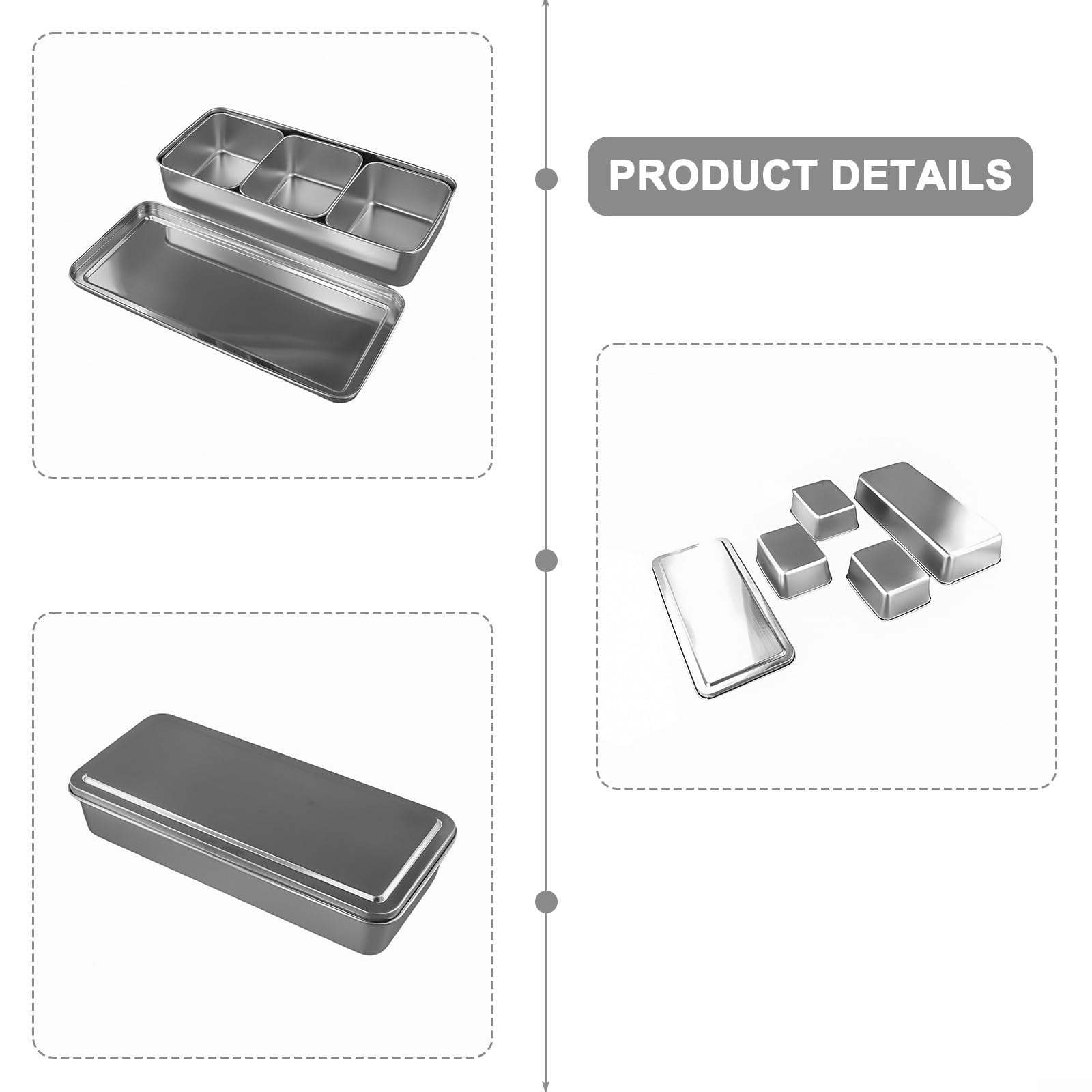 Slish Se Box aus Stahl mit Wellenausführung für mehr Sicherheit, perfekt für Küchennizat und moderne Kochutensilien