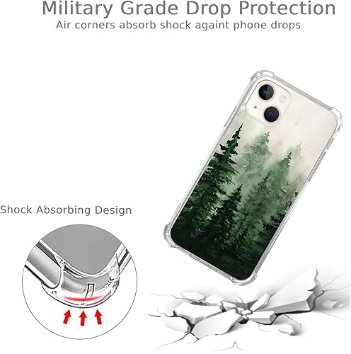 Miniatura 5 de Funda de abeto de árbol de acuarela compatible con iPhone 13, diseño de bosque verde de la naturaleza para iPhone 13 para adolescentes, hombres y