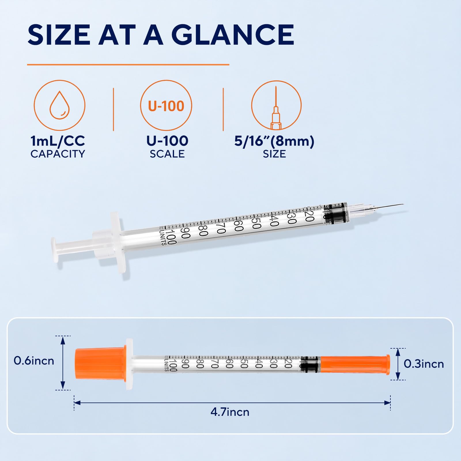 U-100 Syringes - 30 Pack, 1ml, 31G -3