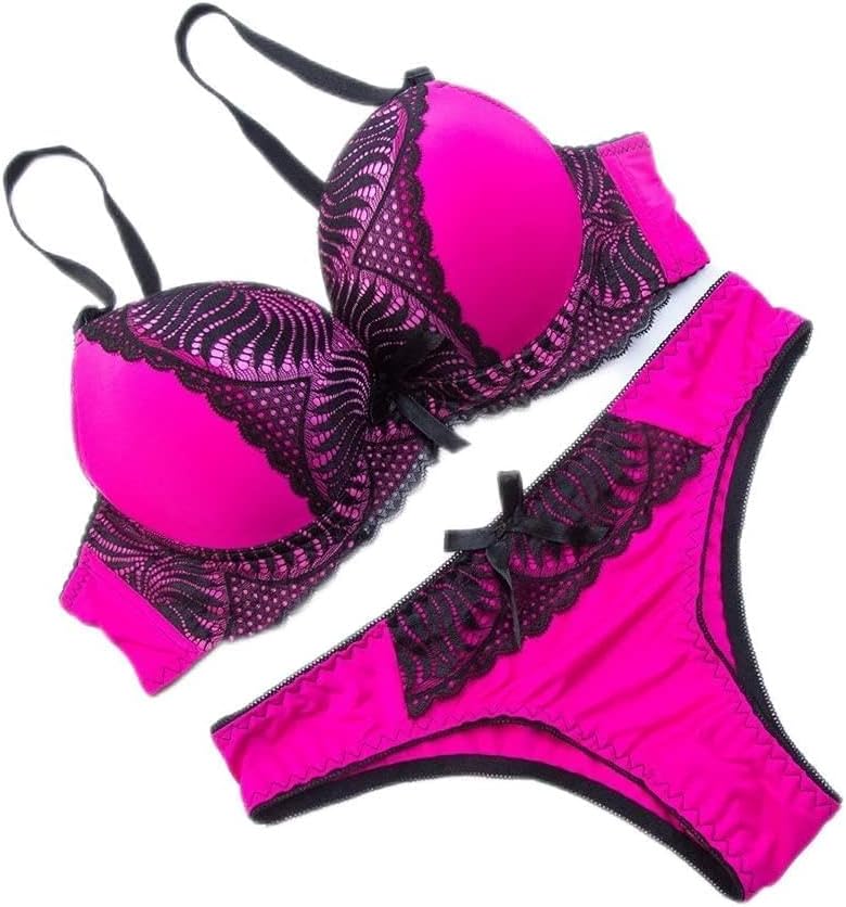 Women's Underwear Set Lace Sexy Push-up Bra and Panty Sets Bow Comfortable Brassiere Young Deep V Lingerie