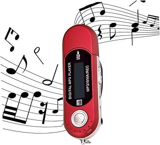 PartyKindom Leitor De Música Desportiva Leitor De Música Digital Leitor De Mp3 Rádio Digital 8 Gb Memória Ram Leitor De Música Leitor De Mp3 Leitor De Música Vermelho Gravador De Mp3