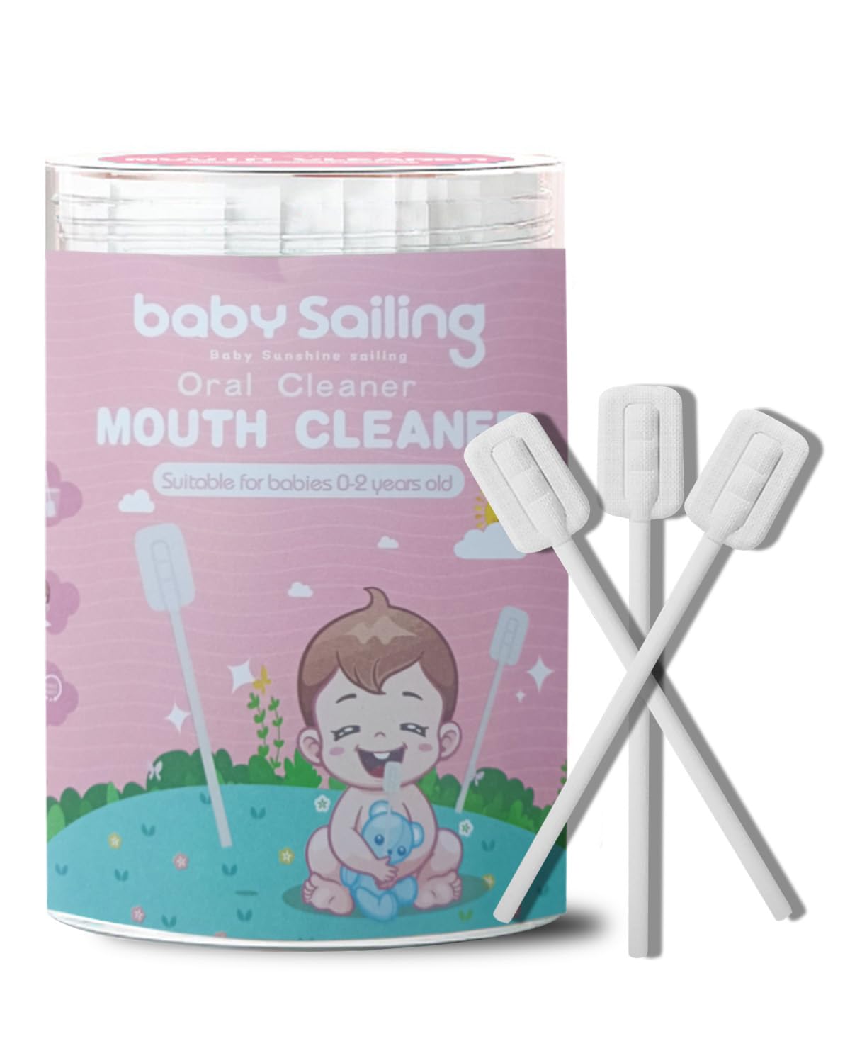 Baby Tongue Cleaner Gauze - Disposable Newborn Oral Care Cleaner & Infant Gum Massager for Sensitive Mouth, Teeth and Gums, Gentle Infant Toothbrush Oral Cleaning Stick, 0-36 Months, 30 Count