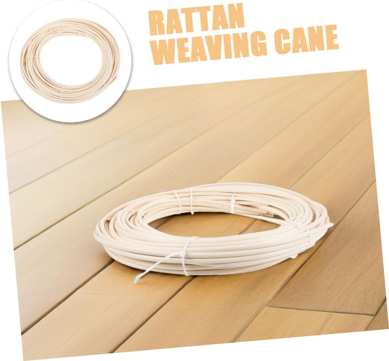 NUOBESTY 3 Rolls Round Reed Rattan Weaving Material Coil for Basket Making Chair Repair DIY Furniture Supplies Beginner Friendly Easy to Weave for All Skill Levels