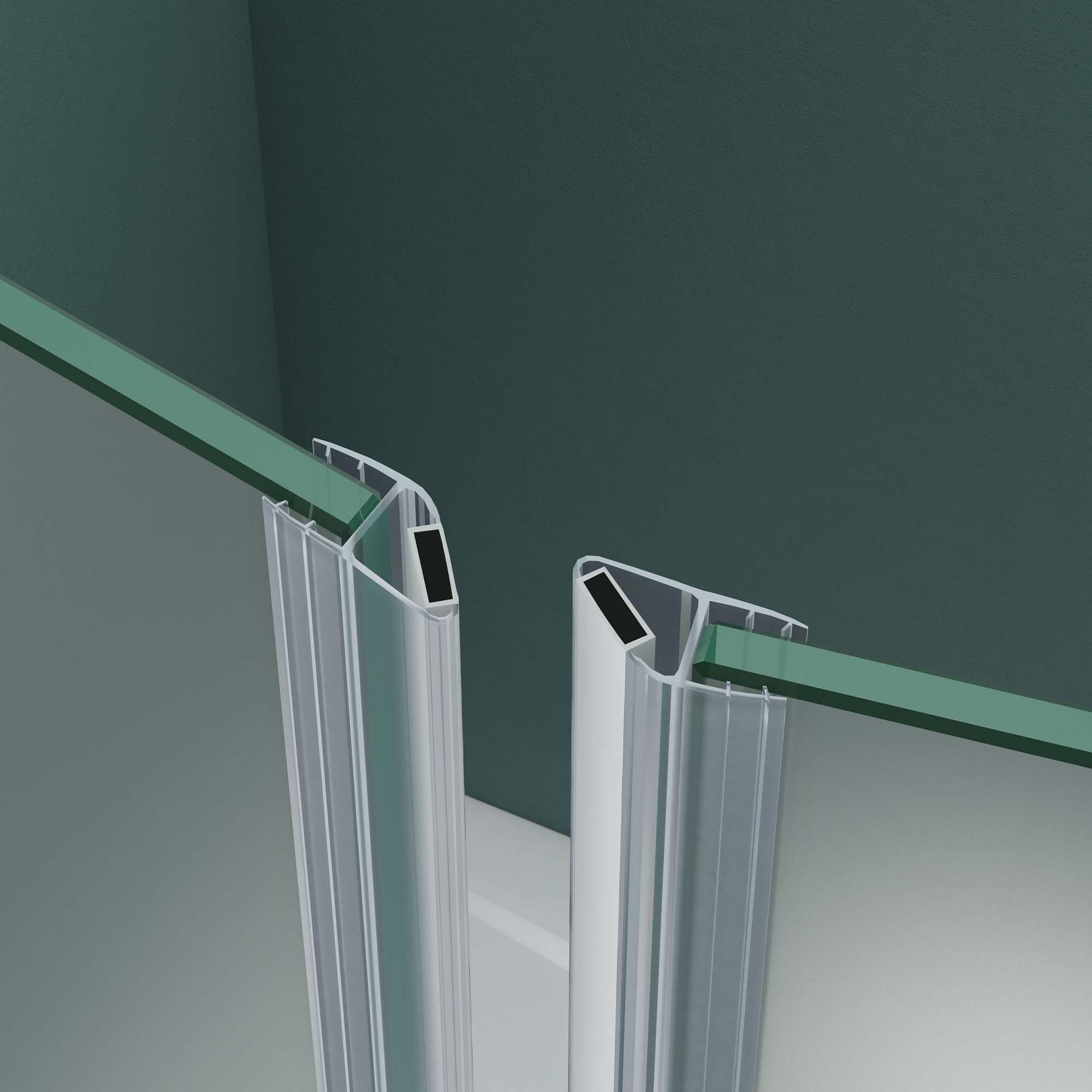Mai & Mai Box Doccia a Nicchia 95x195cm, Porta Doppia Per Doccia a Nicchia Cabina Bagno in Vetro di Sicurezza Smerigliato 6mm con Meccanismo di Sollevamento e Abbassamento Teramo24VS