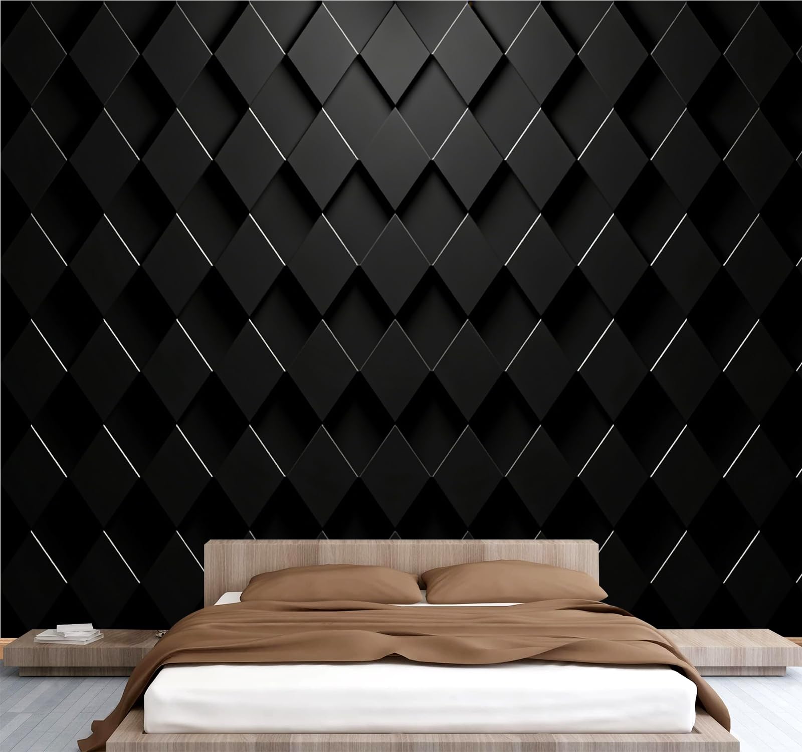 Générique Papier Peint Panoramique 3D 366x254 cm Géométrie Non-tissé Murale Maison Décoration Intérieure Motifs Abstraits pour Chambre Salon Mur TV Artistique Poster Décoration Murale 1M2758