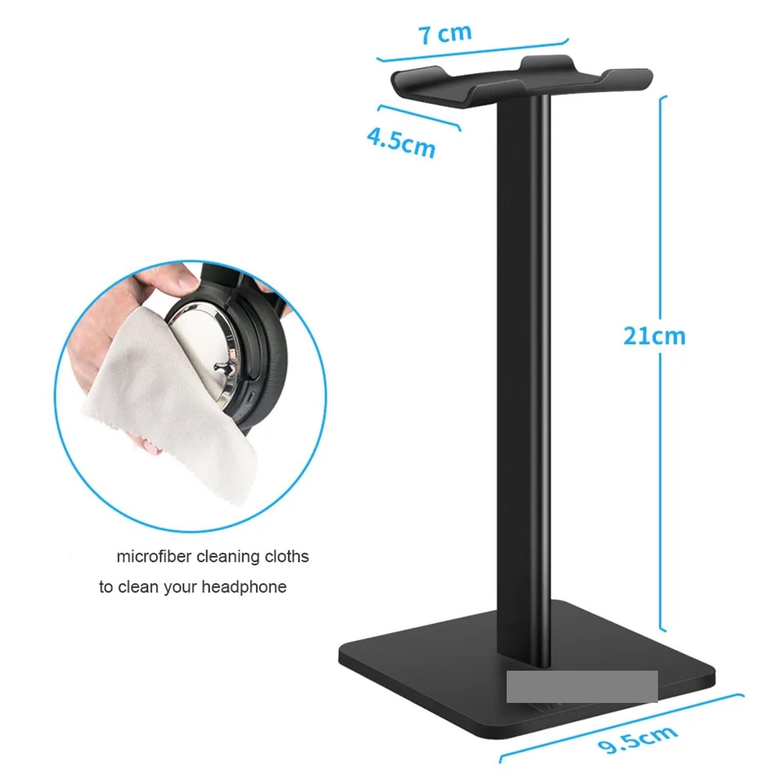 Supporto Per Cuffie Supporto for supporto for cuffie da gioco salvaspazio in lega di alluminio da 2 pezzi Per La Scrivania(Black)