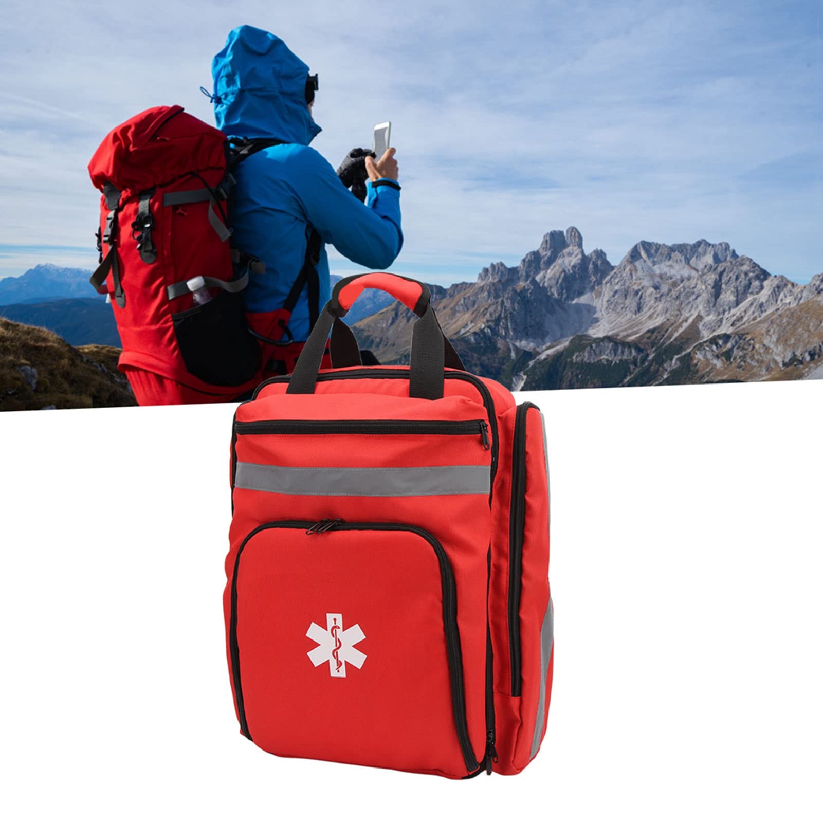 Große Notfalltasche, Weit Verbreitete Ersthelfertasche mit Großer Kapazität, Rot, für Reisen