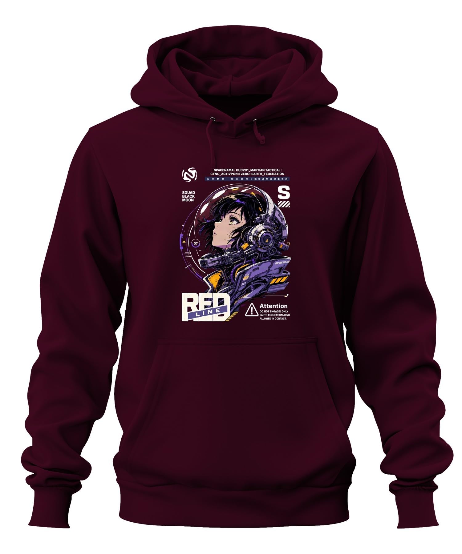 Red Line Anime dziewczęca Japonia Y2K bluza z kapturem