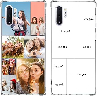 Custom Phone Case for Samsung Galaxy Note 10 Plus,Personalized Multi-Picture Photo Phone Cases,Customized Phone Cover for Birthday Xmas Friends Her and Him, Clear Soft Case