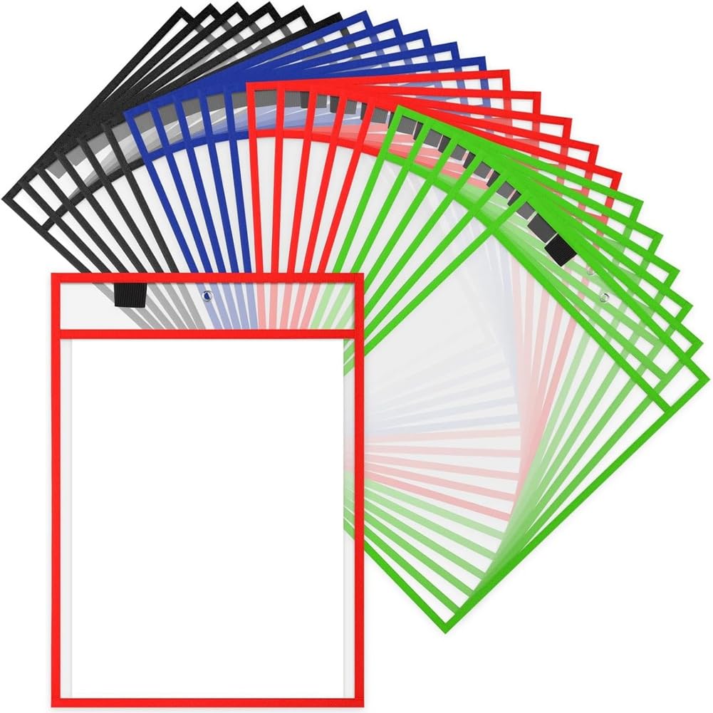 Pochettes effaçables à sec pour réduire les photocopies en classe lot de 28 - 8