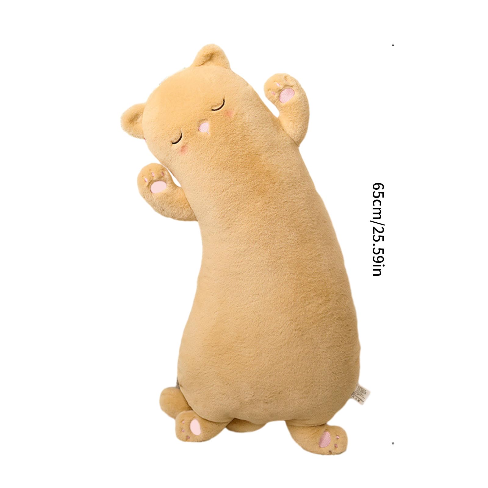 Aiuidun Gatto Peluche Morbido Abbraccio Cuscino Animale Carino Kitty Sleeping Throw Regalo per Bambini (70cm/27.5inch, Nero
