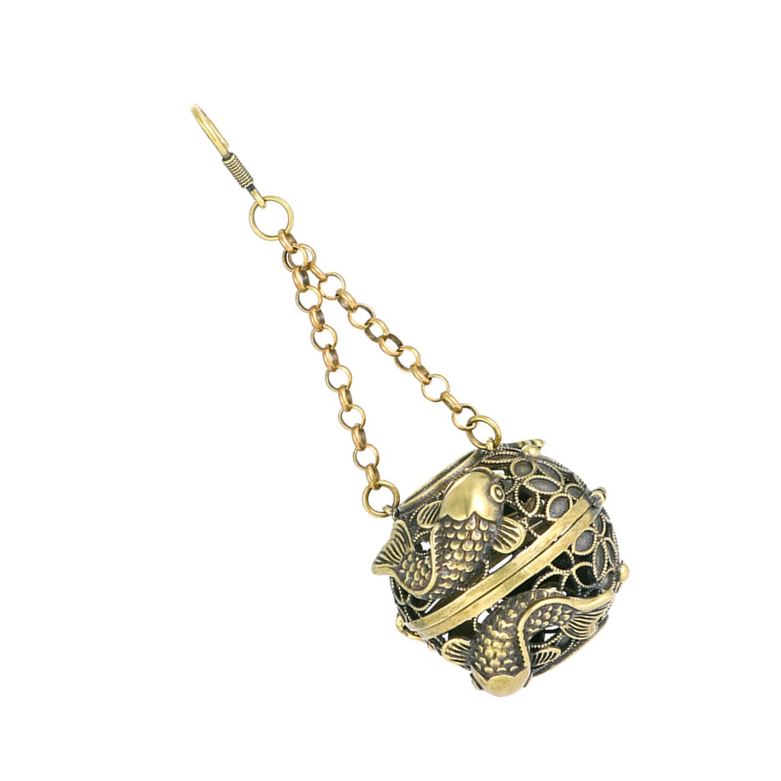 Antiqued Brass Aromatherapies Ball with Hollowout Design Hanging Incenses Burners for Home Decors Fragrances Diffuser Brass Furnaces Ball