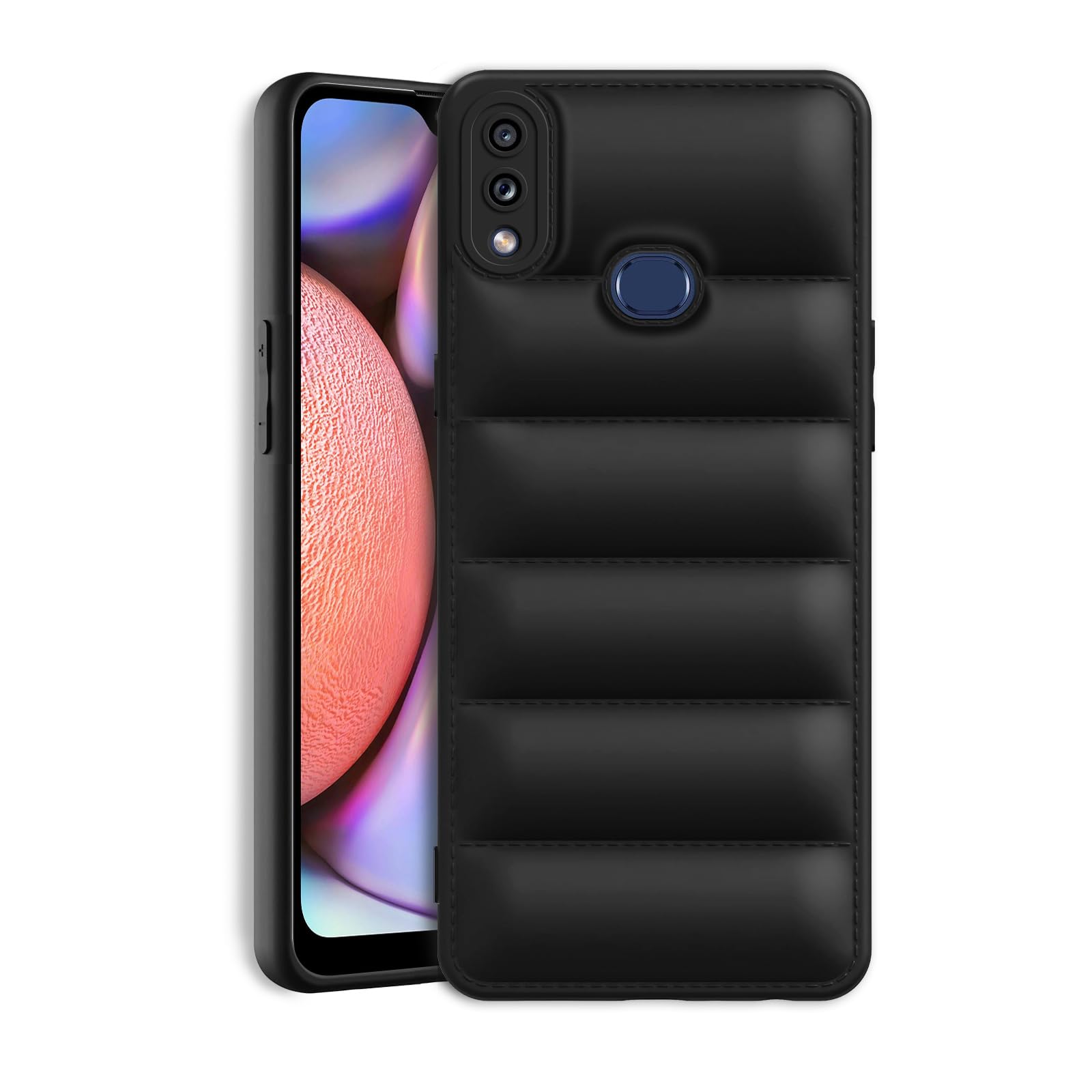 Plus Puffer Case Camera Protection Soft Back Cover for Samsung Galaxy A10s / Samsung Galaxy M01s - Black (B0D2RKQDSX) Amazon Price History, Amazon Price Tracker
