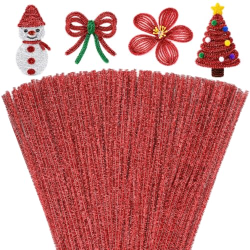 Image of Mnuizu 200 Pcs Pipe Cleaners, Glitter Pipe Cleaners Craft Fuzzy Sticks Bulk