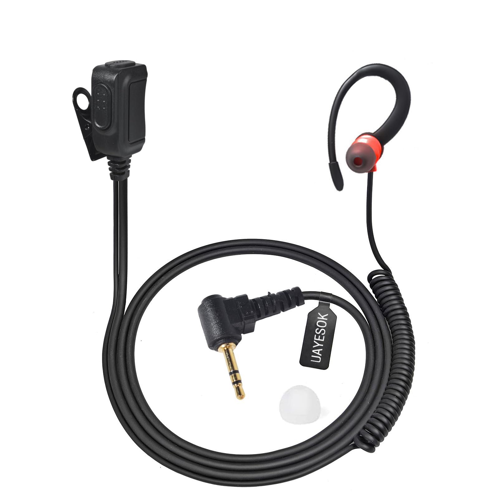 UAYESOK Auricolare radio per walkie talkie, a forma di G, con gancio morbido di sicurezza, con microfono PTT, per Motorola TLKR-T60 T61 T62 T80 T81 T82 T-92 H2O T80 Extreme T82 Extreme (confezione da