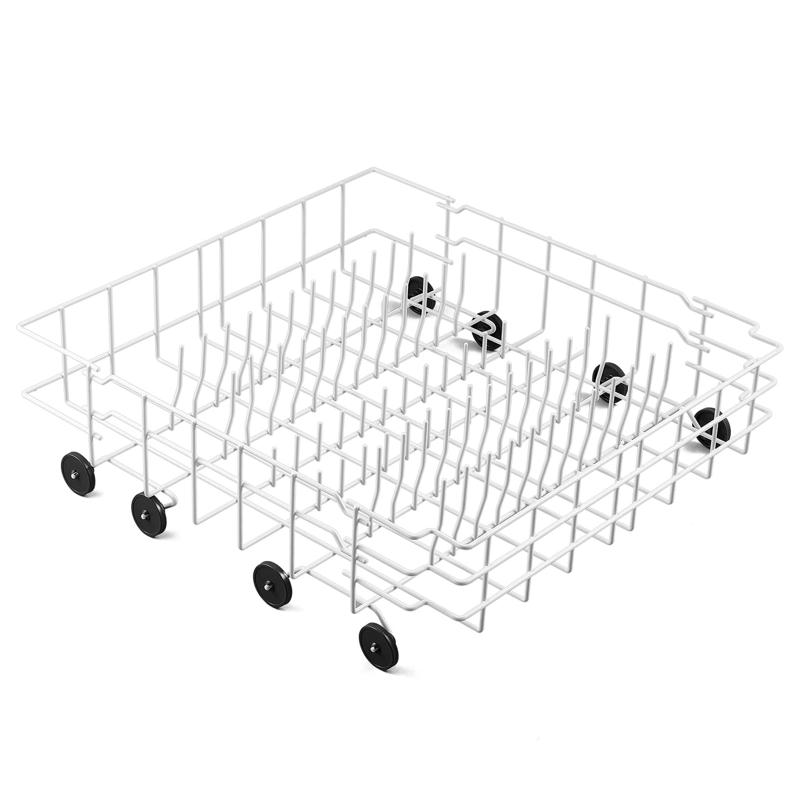 Atgestore 808602302 Dishwasher Lower Dishrack Assembly Replacement Parts for Frigidaire Dishwasher Lower Rack Kenmore Dishwasher Parts Dishrack Bottom Disher Rack Wheels FDB1050REB0 LFBD2409LF3C