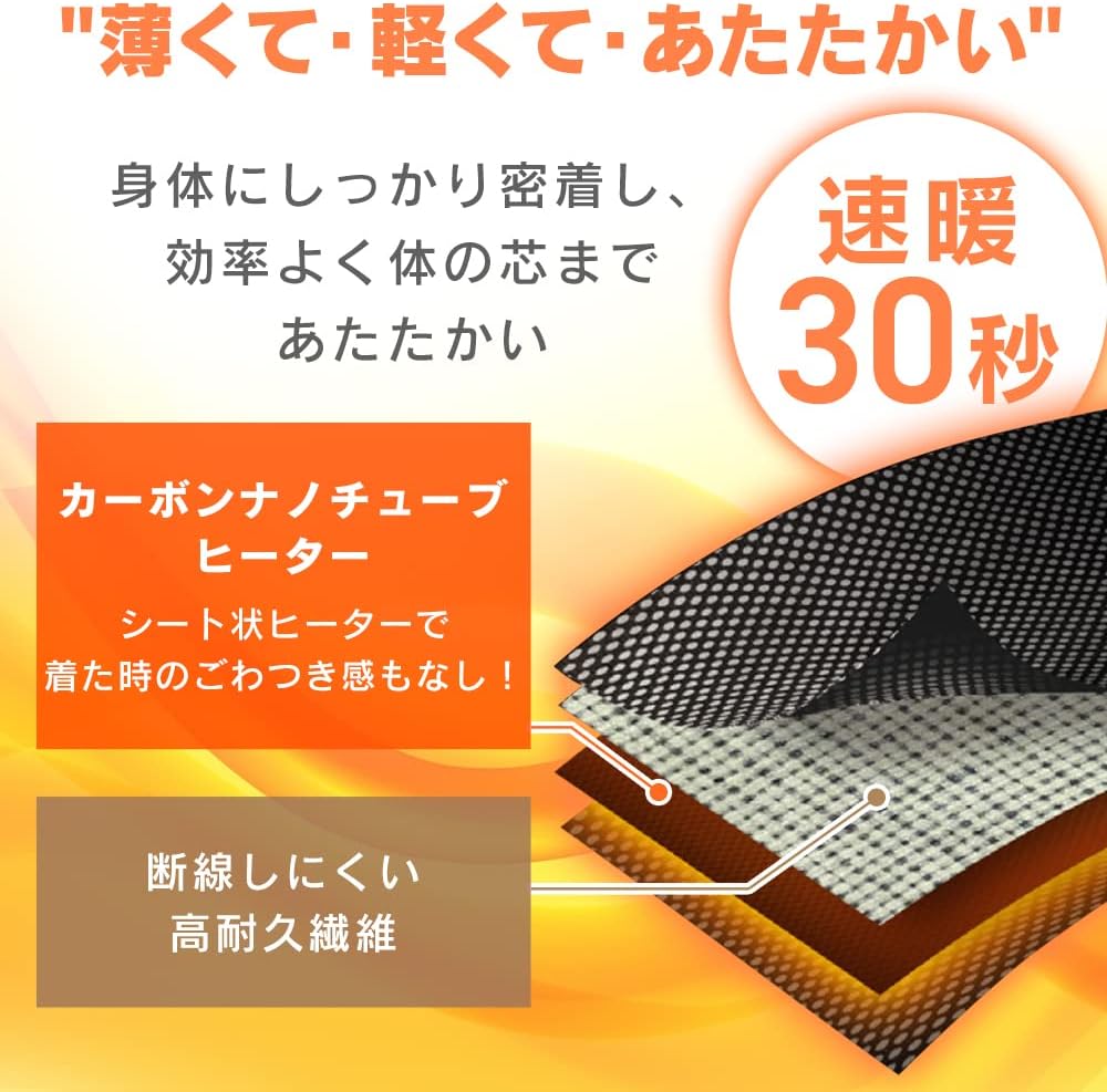 アイリスオーヤマ] ヒートベストセット チャック式 コンパクト収納袋
