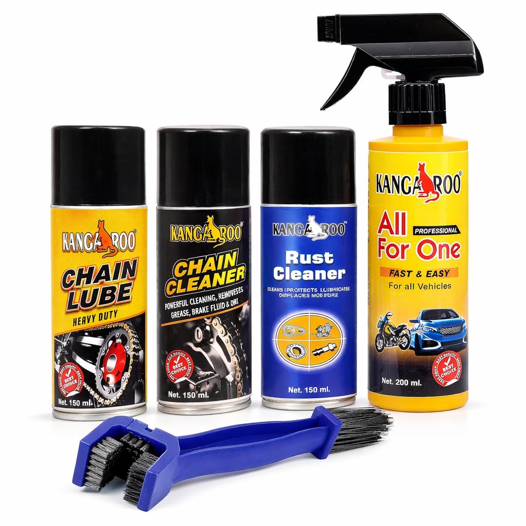 Kangaroo Bike Care Kit, 650 ml Complete Care, Chain Lube & Cleaner, Rust Remover, Bike Polish | Lubricant with Cleaning 