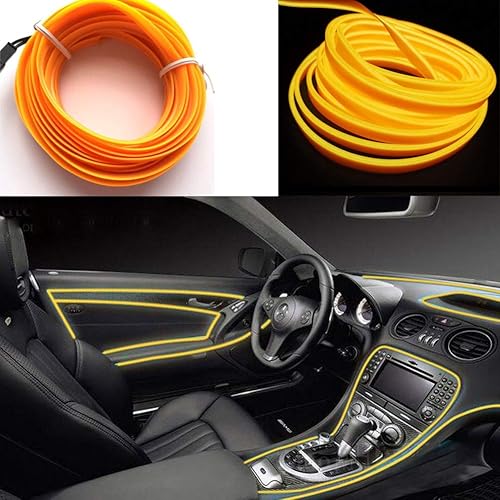 Alambre de neón para coche 9.8ft9 pies tira LED 12 V luces de neón debajo del tablero kit de iluminación para interior de coche luces de cuerda LED