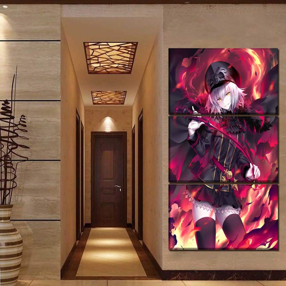 Tableau sur toile Fate de 3 pièces pour décoration murale de salon moderne