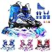 Pattini in Linea per Bambini/Adolescenti con Ruote Illuminanti Pattini a rotelle Traspiranti e Confortevoli Taglia Regolabile Inline Skates Rollerblade