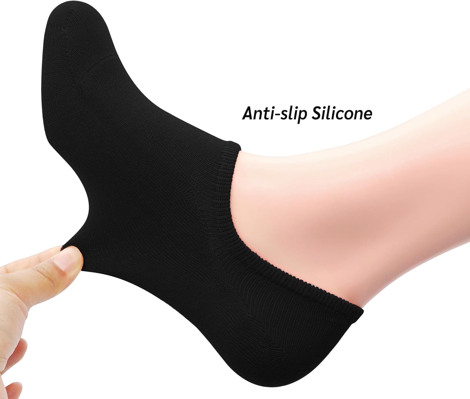 SERISIMPLE Low Cut Thin Womens Viscose Bamboo Socks No Show Invisible Non Slip with Grips Lightweight Liner Flats 6 Pairs - Image 2