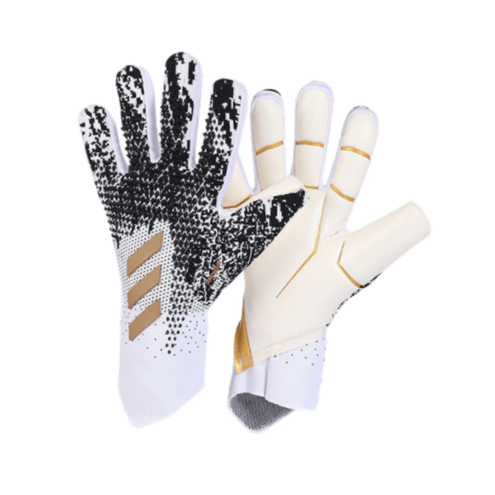 MERISHOPP® Soccer Goalie Gloves Anti Slip Hand Protector Professional Goalkeeper Gloves Size 7 White and Gold|Sporting Goods | Team Sports |Gloves|1 Pair of Goalkeeper Gloves-image-46