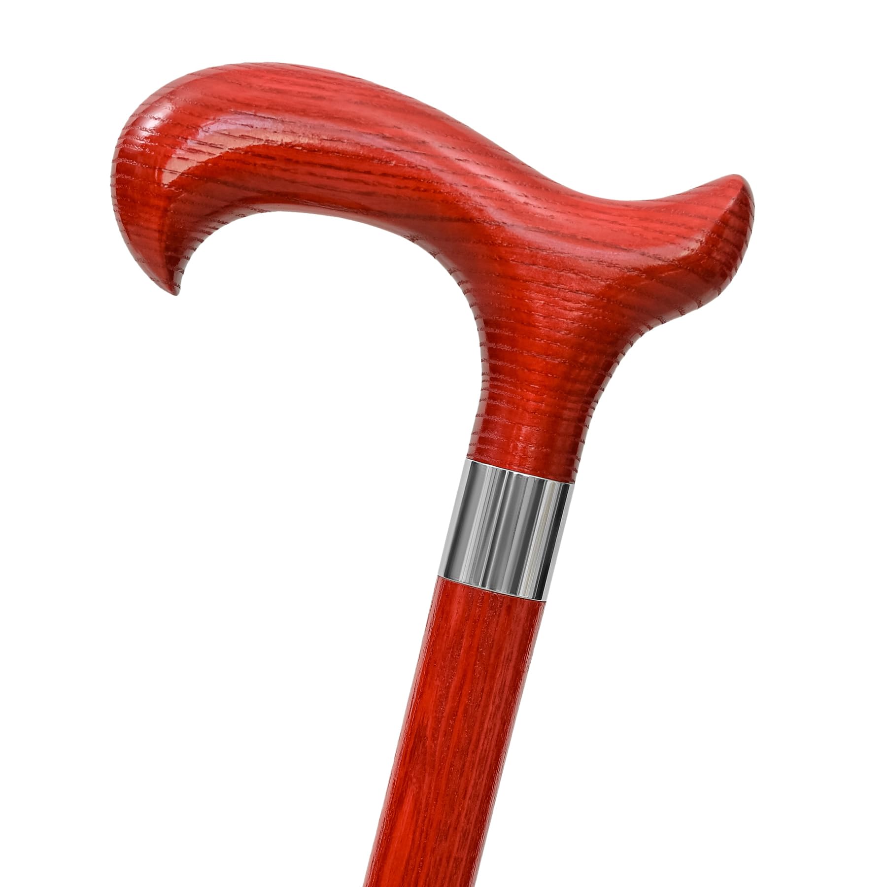 Dr. Watson Classic Derby Walking Stick – Handcrafted Ash Wood Cane with Polished Stainless Steel Collar