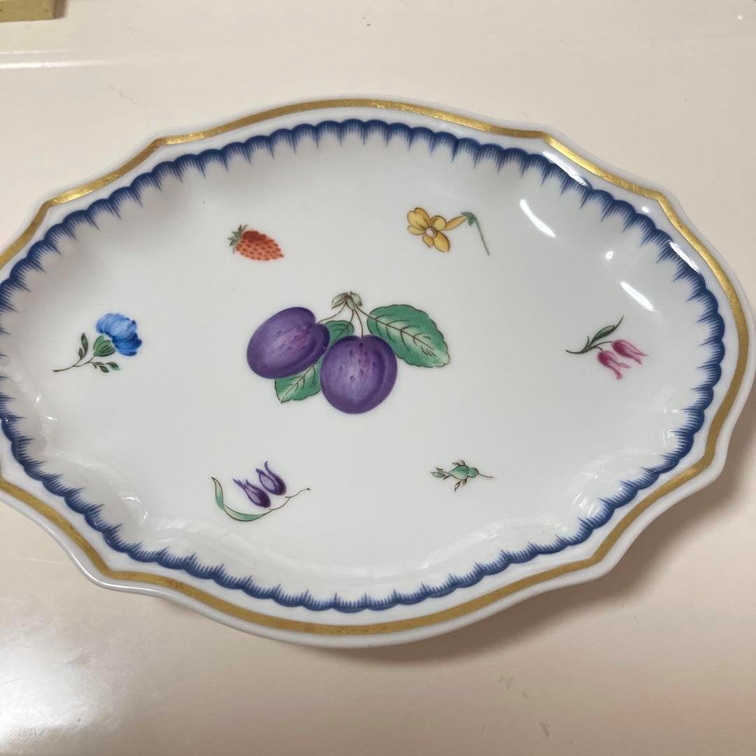 深川製磁 古代バラ 2枚 皿 有田焼 ハンドペイント 古代薔薇 深川製磁