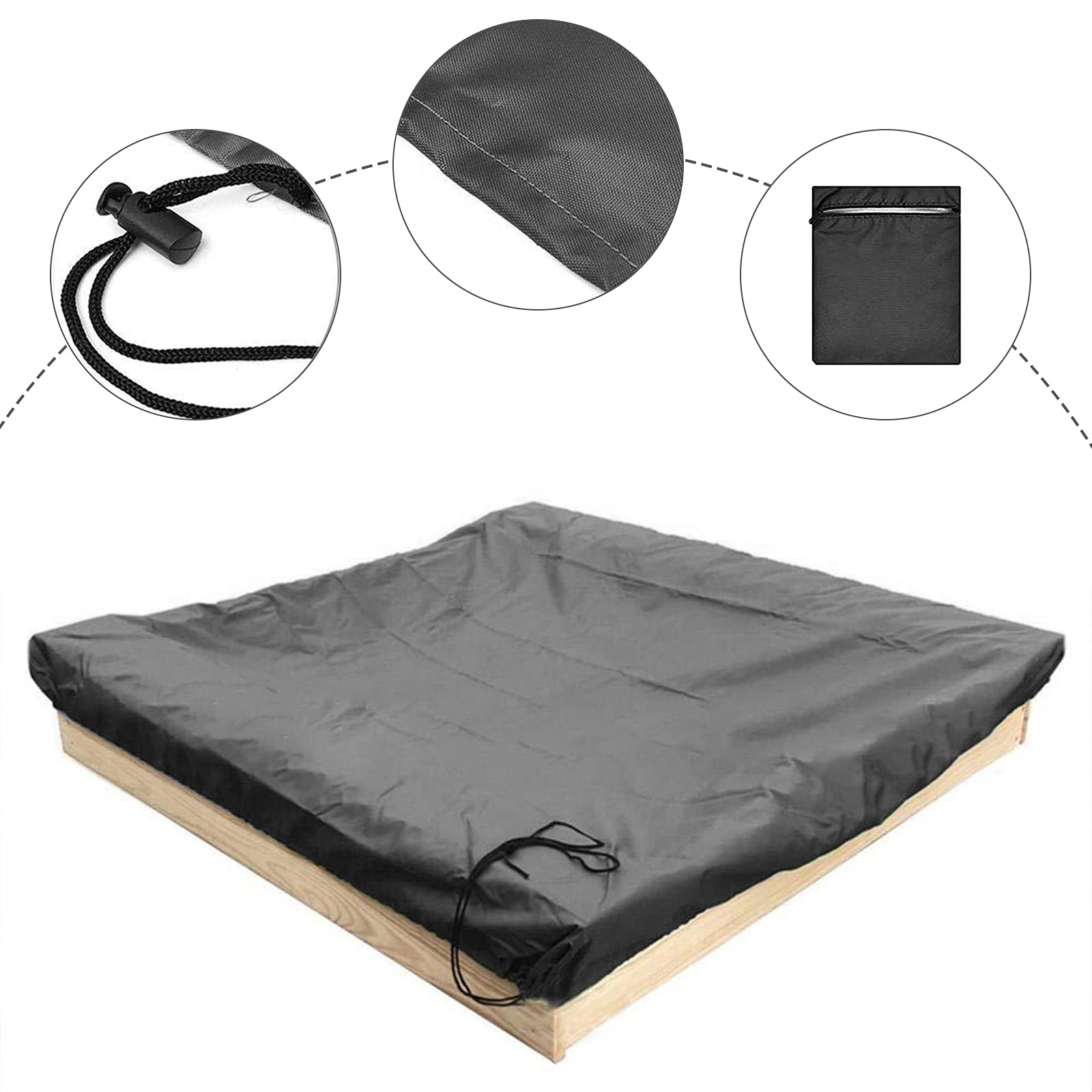 Telo Per Sabbiera, Impermeabile, Con Coulisse, Tessuto Oxford, Blu 200 200 20 Cm 96549970