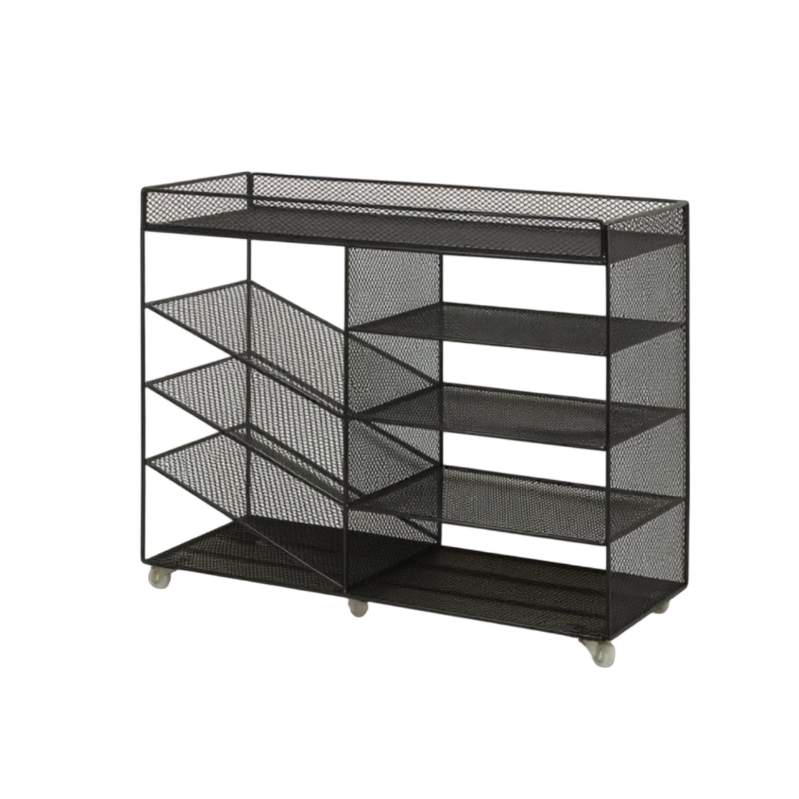MagiDeal Estantería Malla con Ruedas Versátil, Negro
