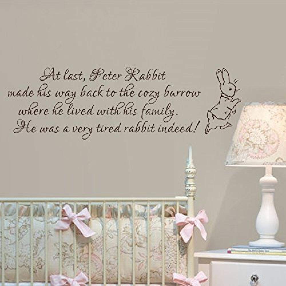 Children's Room Peter Rabbit Phrase Wall Sticker Home Art Wall Decal for Living Room Bedroom Wall Decoration Mural Removable Vinyl Sticker 30 * 90 Cm