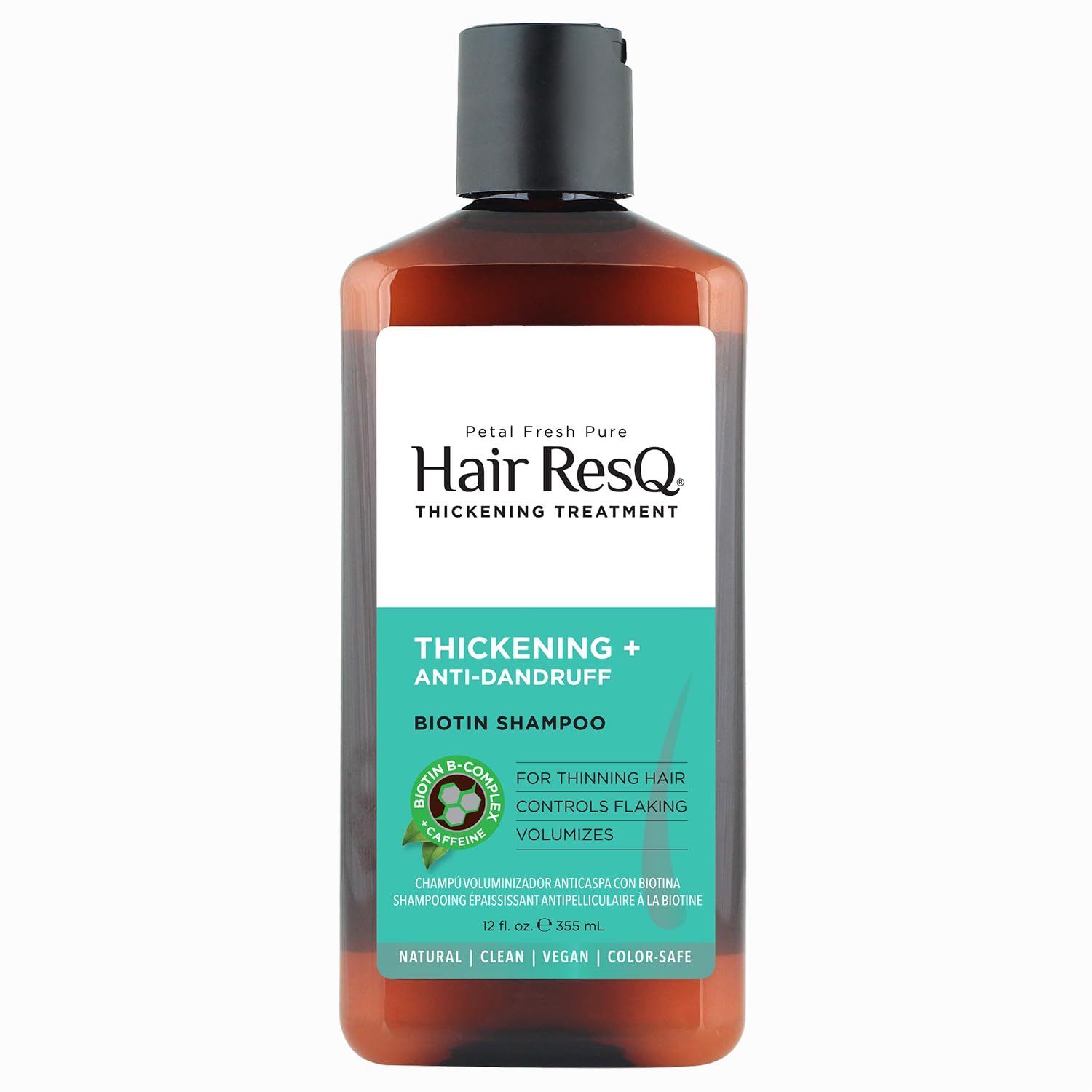 Hair ResQ Thickening + Anti-Dandruff Shampoo - 355 ml | For Dry & Itchy, Flaky Scalp | Within Biotin, Zinc & Patchouli | No Sulphate, Silicones & Paraben