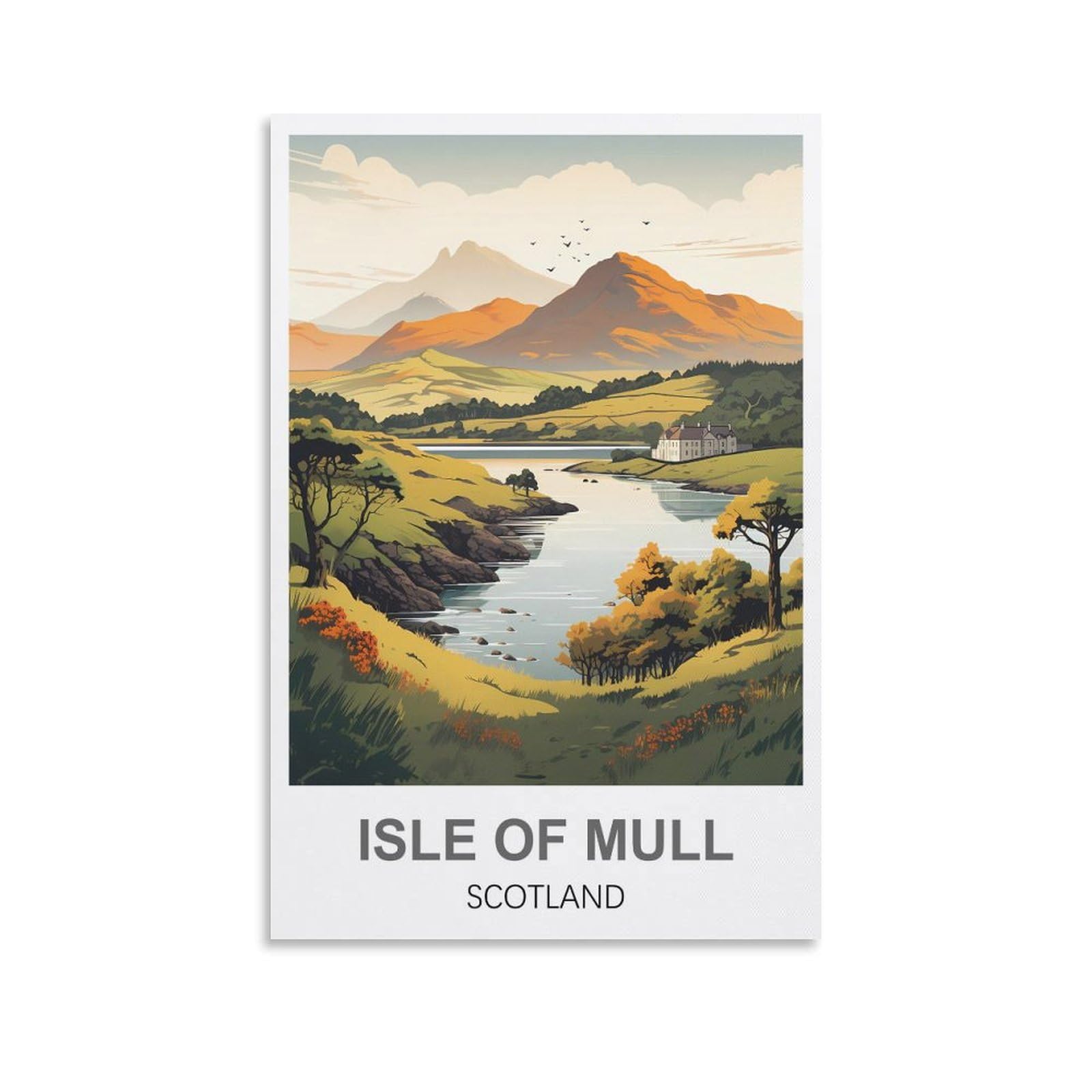 EZMLFA 5D Diamond Painting Kits for Adults,Isle of Mull Scotland Diamond Art Kits for Beginners,Full Drill Diamonds Gem Art for Home Wall Decor Gift 30x40cm