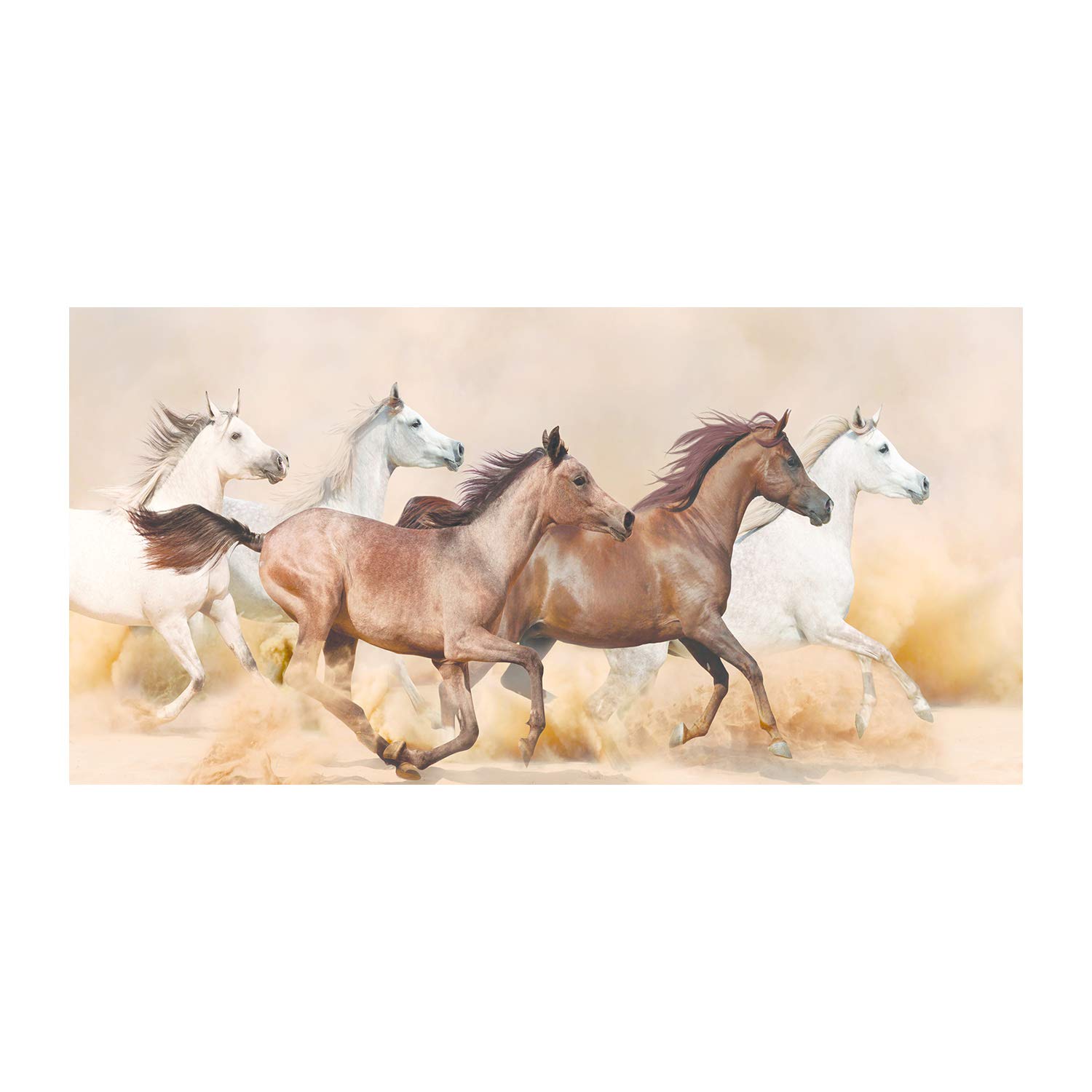 Crédence de cuisine en verre trempé Tulup 140x70 cm avec motif de chevaux au galop