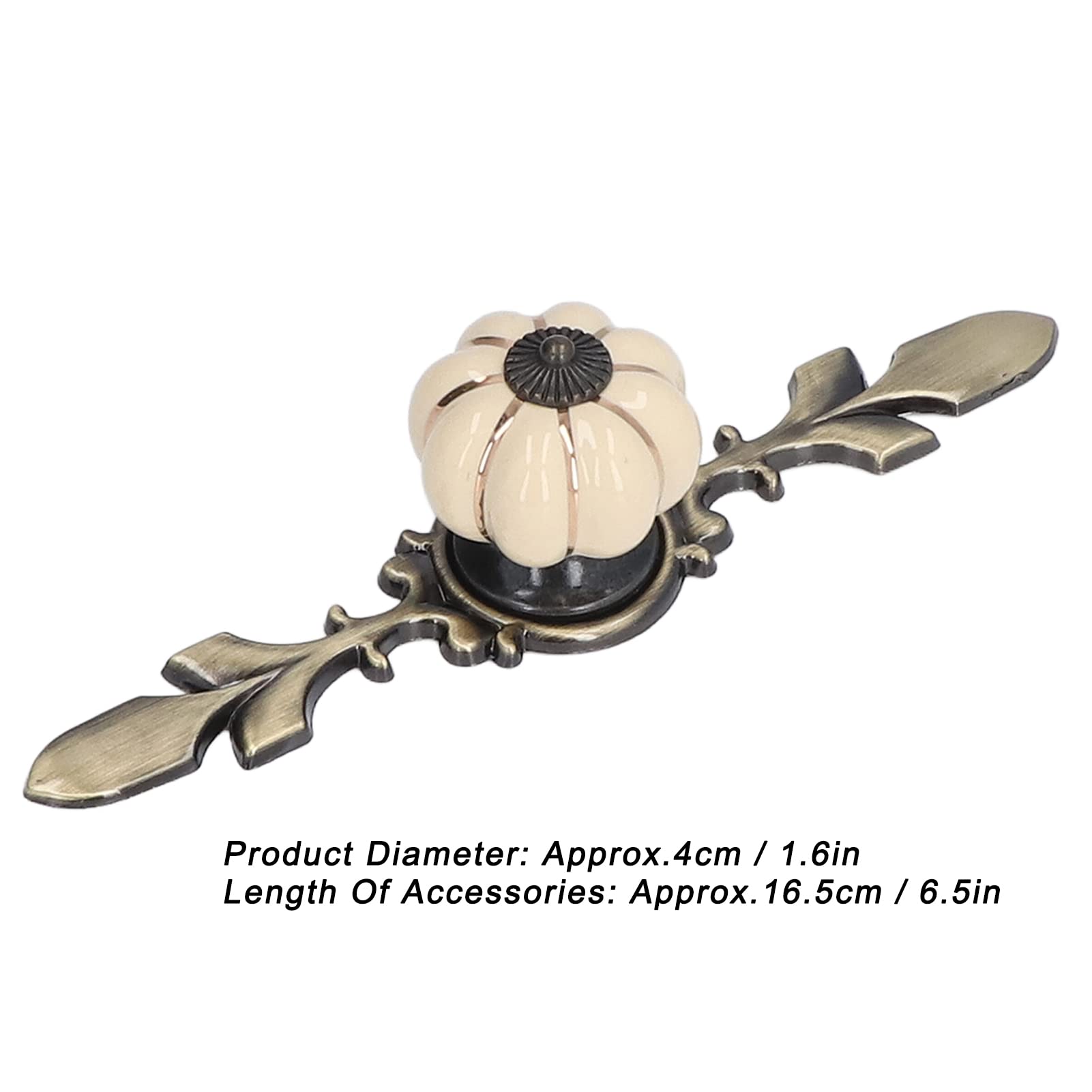 QANYEGN Hand Painted Pumpkin Drawer Knobs, Zinc Alloy Cabinet Knobs Handle Back Plate - Image 2