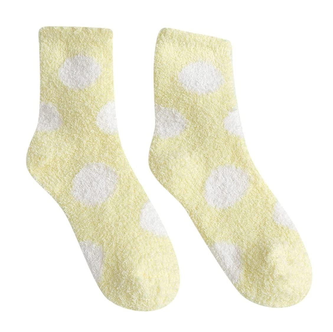 Wintersocken Socken 12 Paar Winter-Damen-Thermosocken, Süßes Tupfenmuster, Flauschig, Super Weich, Warm Und Gemütlich Thermosocken (Color : G, Size : One Size)