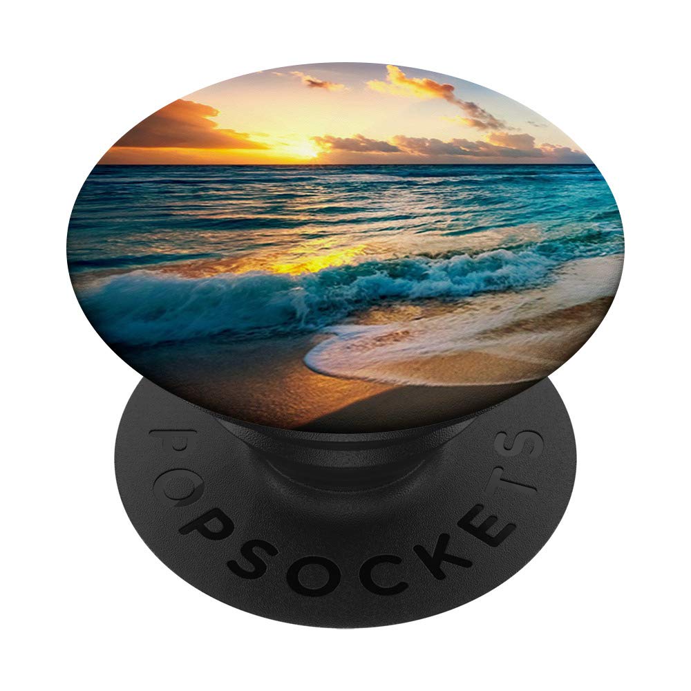 Tropical Beach Ocean Sunset PopSockets Grip and Stand for Phones and Tablets PopSockets Standard PopGrip