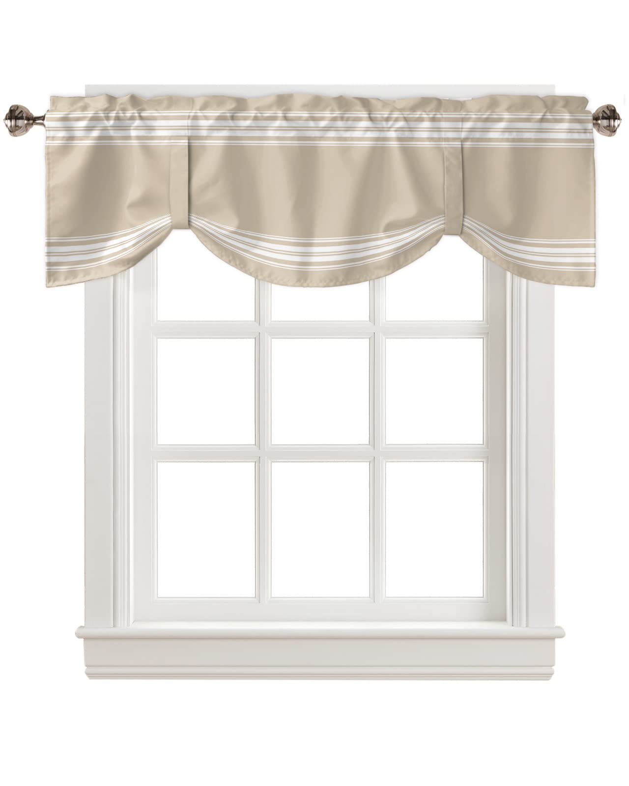 FADFAY Lace Balloon Curtan Whte Adjustable Te-Up Curtan Shade