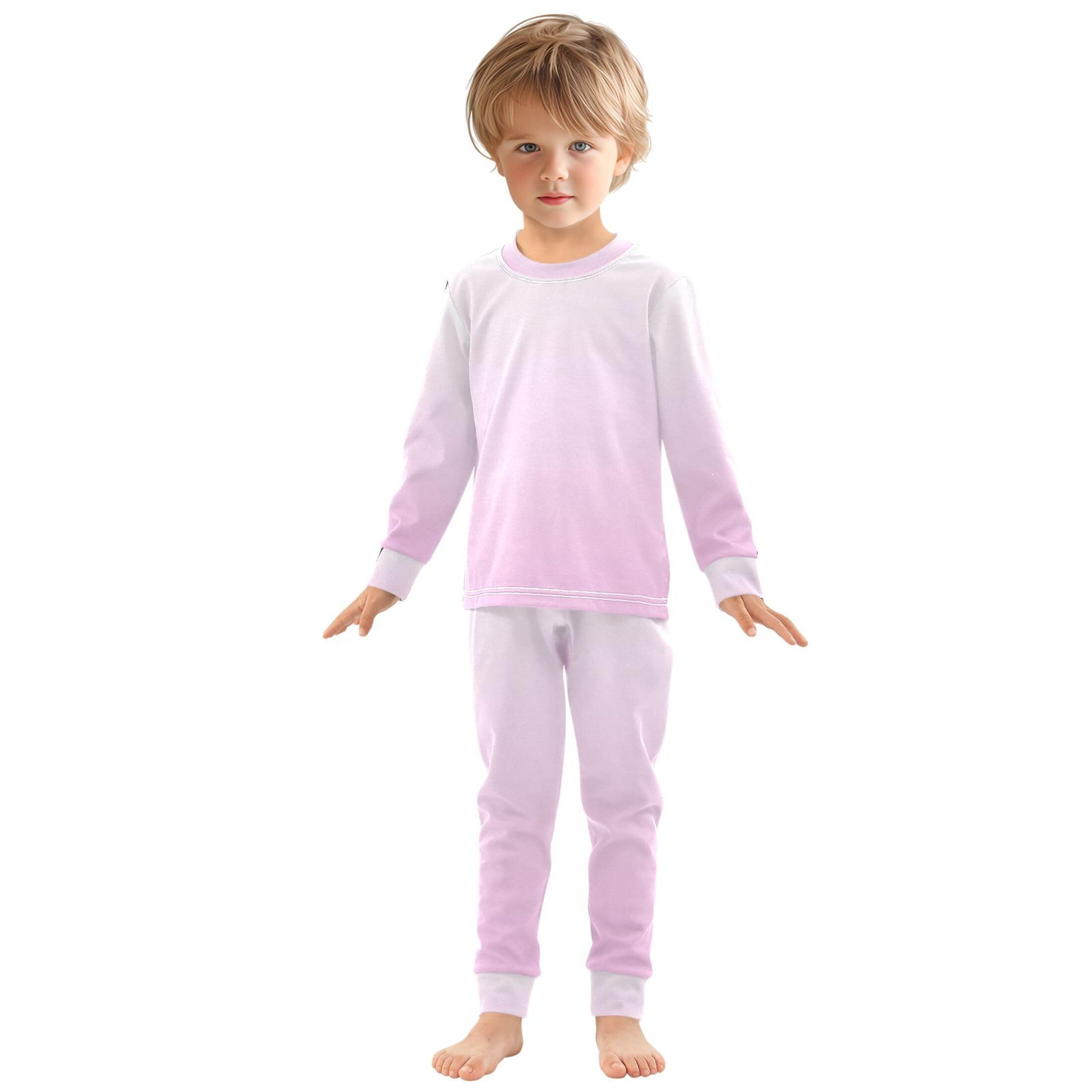 Gradient Pink Purple Long Sleeve Pajamas Set Sleepwear Jammies 2pcs Set Pjs Gradient Pink Purple