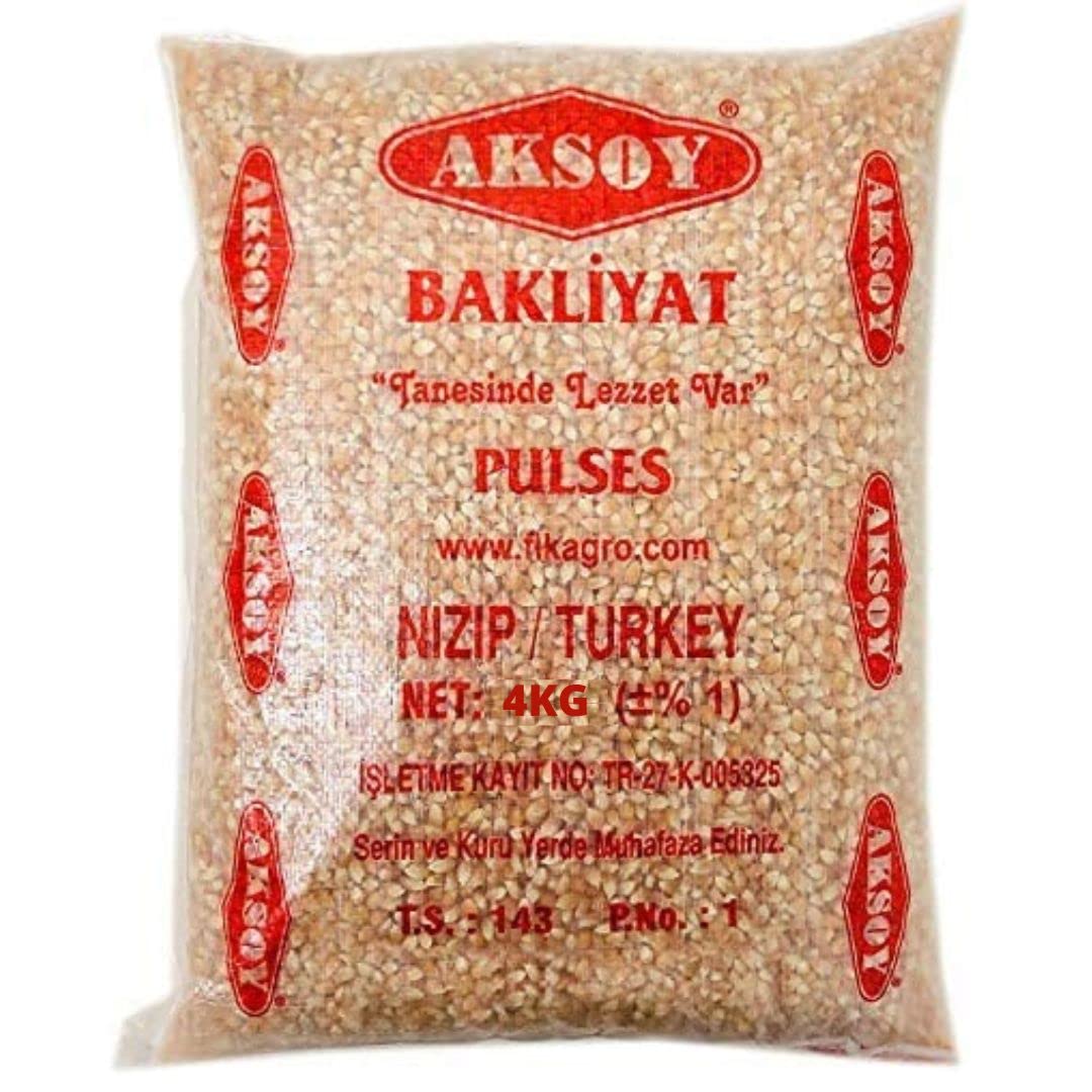 Aksoy Popping Corn Kernels 4KG – Non-GMO Popcorn Seeds, Natural Flavor, Premium Quality, Suitable for Stovetop, Microwave & Air Popper, Perfect for Homemade Popcorn Snacks